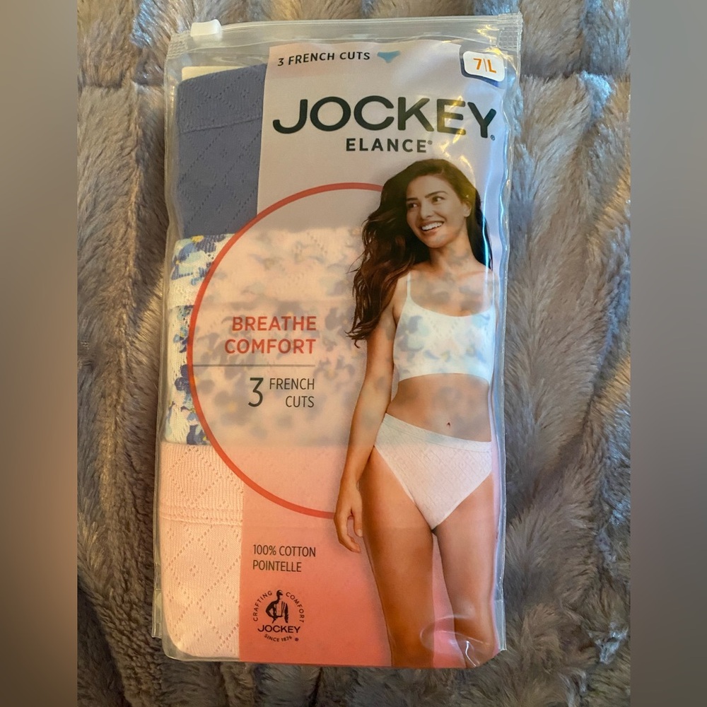 Jockey Elance Women's French Cut Panties - Lavender, Floral Blue, Soft Pink 3pk